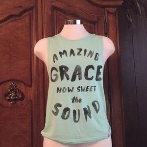 "Amazing Grace" turquoise tank top